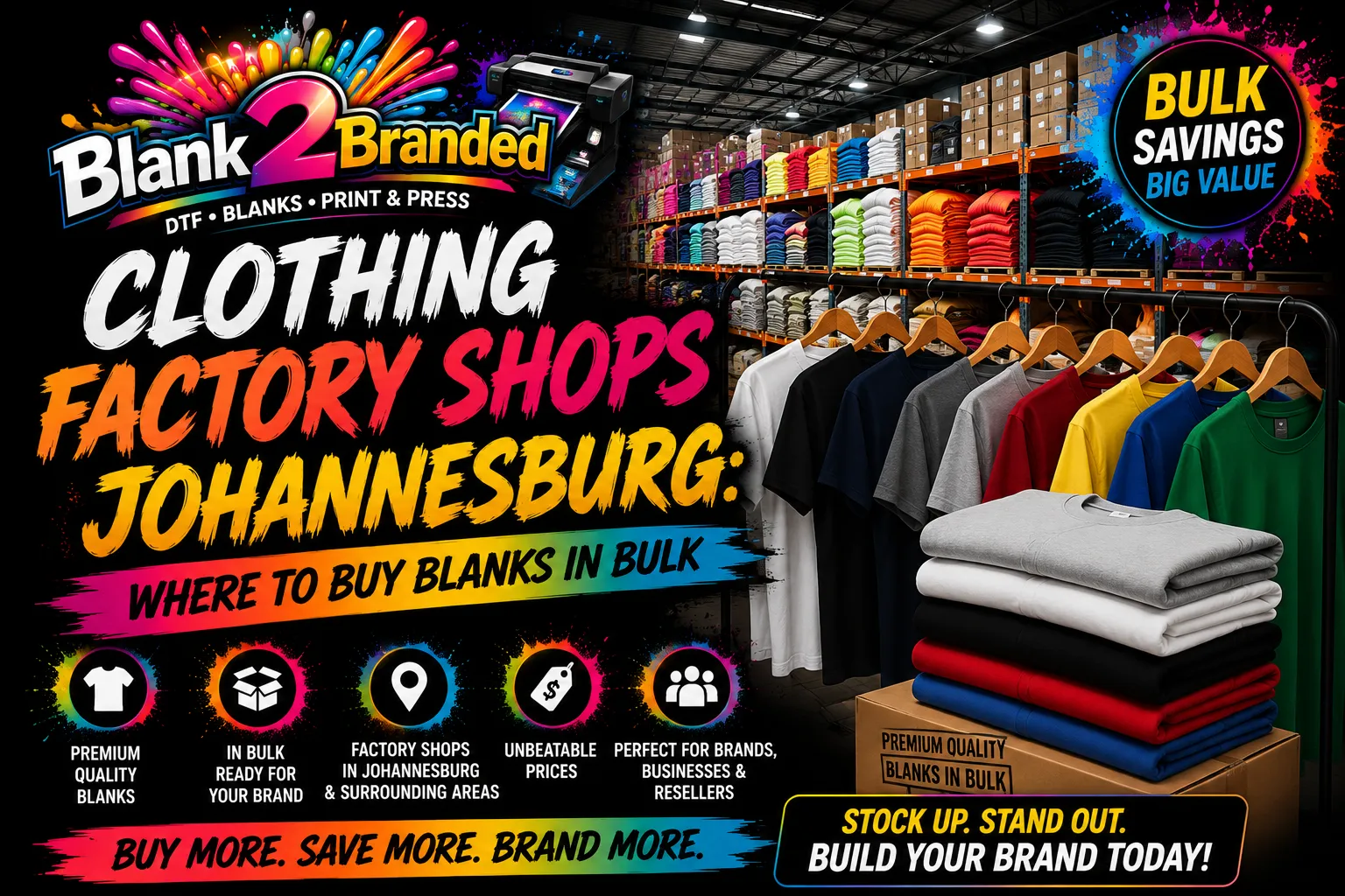 Clothing Factory Shops Johannesburg | Blank2Branded