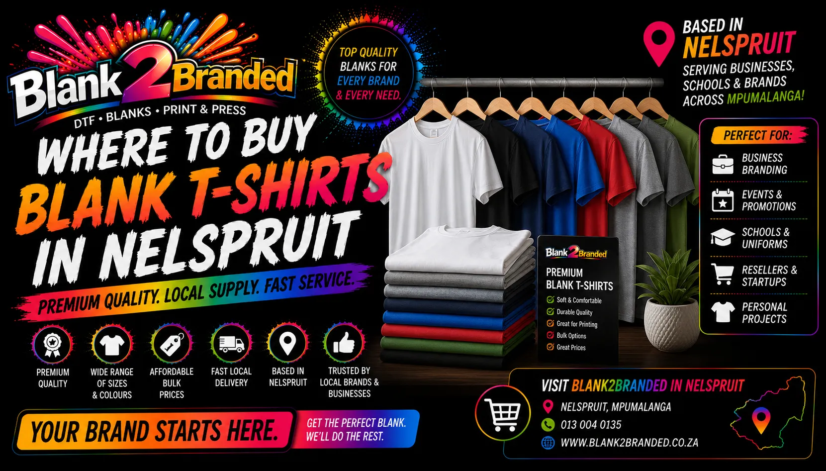 Where to Buy Blank T-Shirts in Nelspruit | Blank2Branded